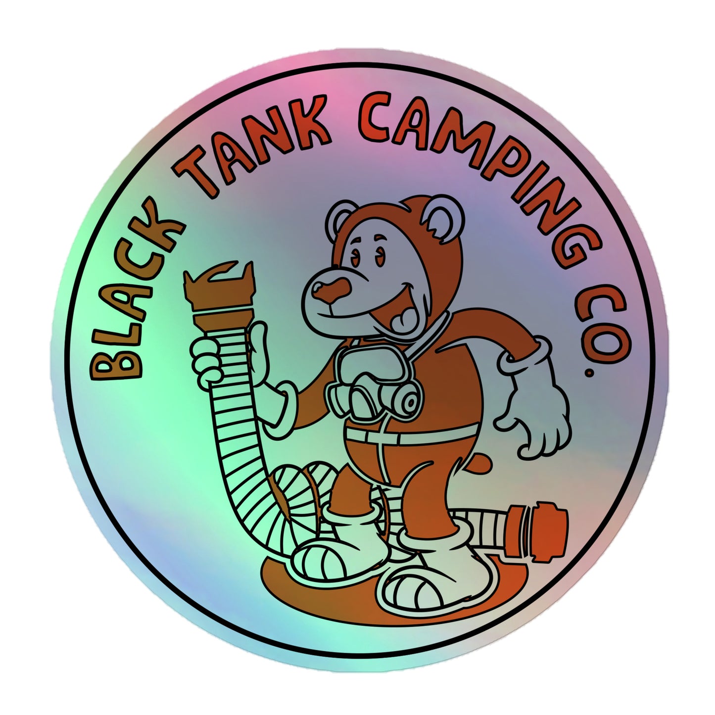 Black Tank Bear - Holographic stickers