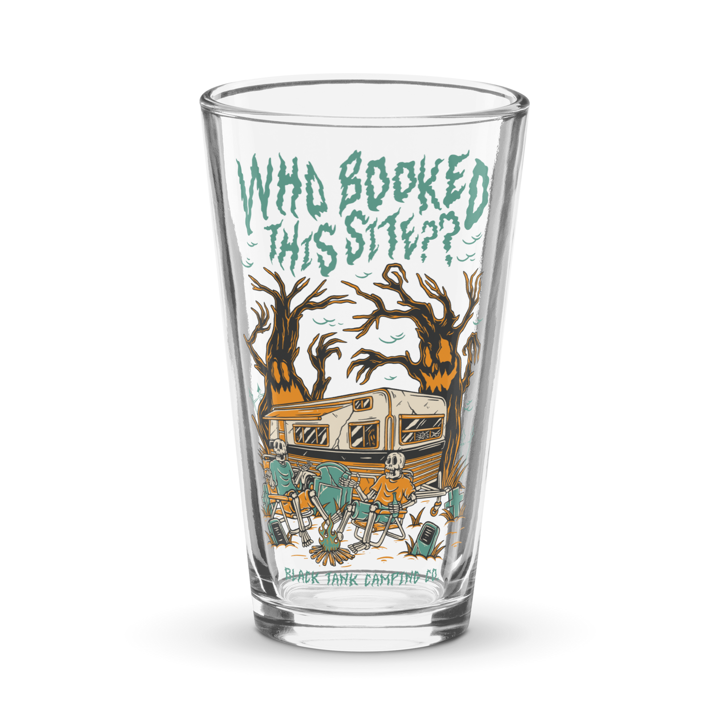 Who Booked This Site? – Pint Glass (Teal)