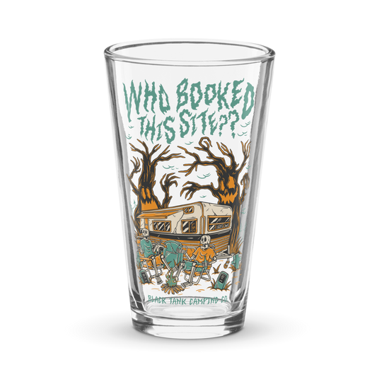 Who Booked This Site? – Pint Glass (Teal)