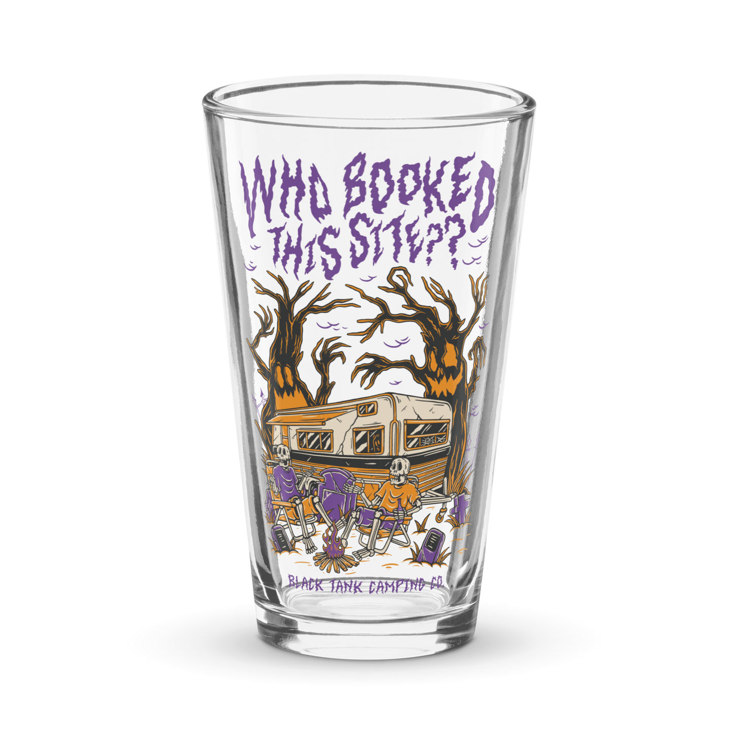 Who Booked This Site? – Pint Glass (Purple)