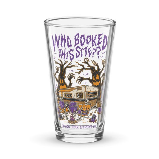 Who Booked This Site? – Pint Glass (Purple)